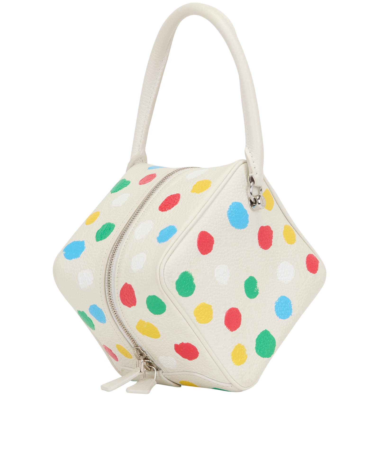 x Yayoi Kusama 2023 Square Bag, &pound;1,900, Handbags, Cream, Leather, Other view